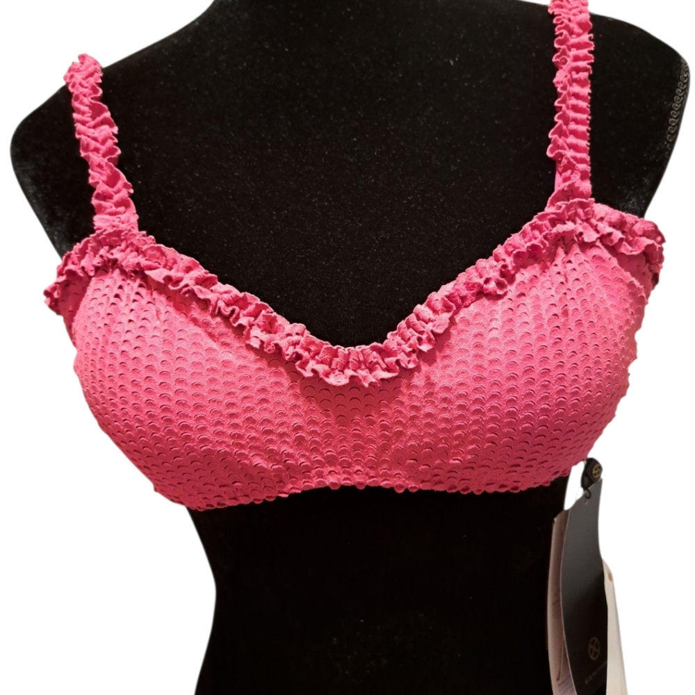 VIX Paula Hermanny Pink Scales Margot Bikini Top - Size 8  & Size Large NWT